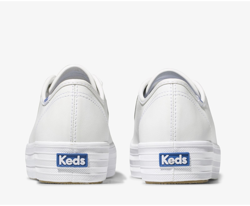 Keds Womens Sneakers White - Triple Kick Leather - 968KVFGYA